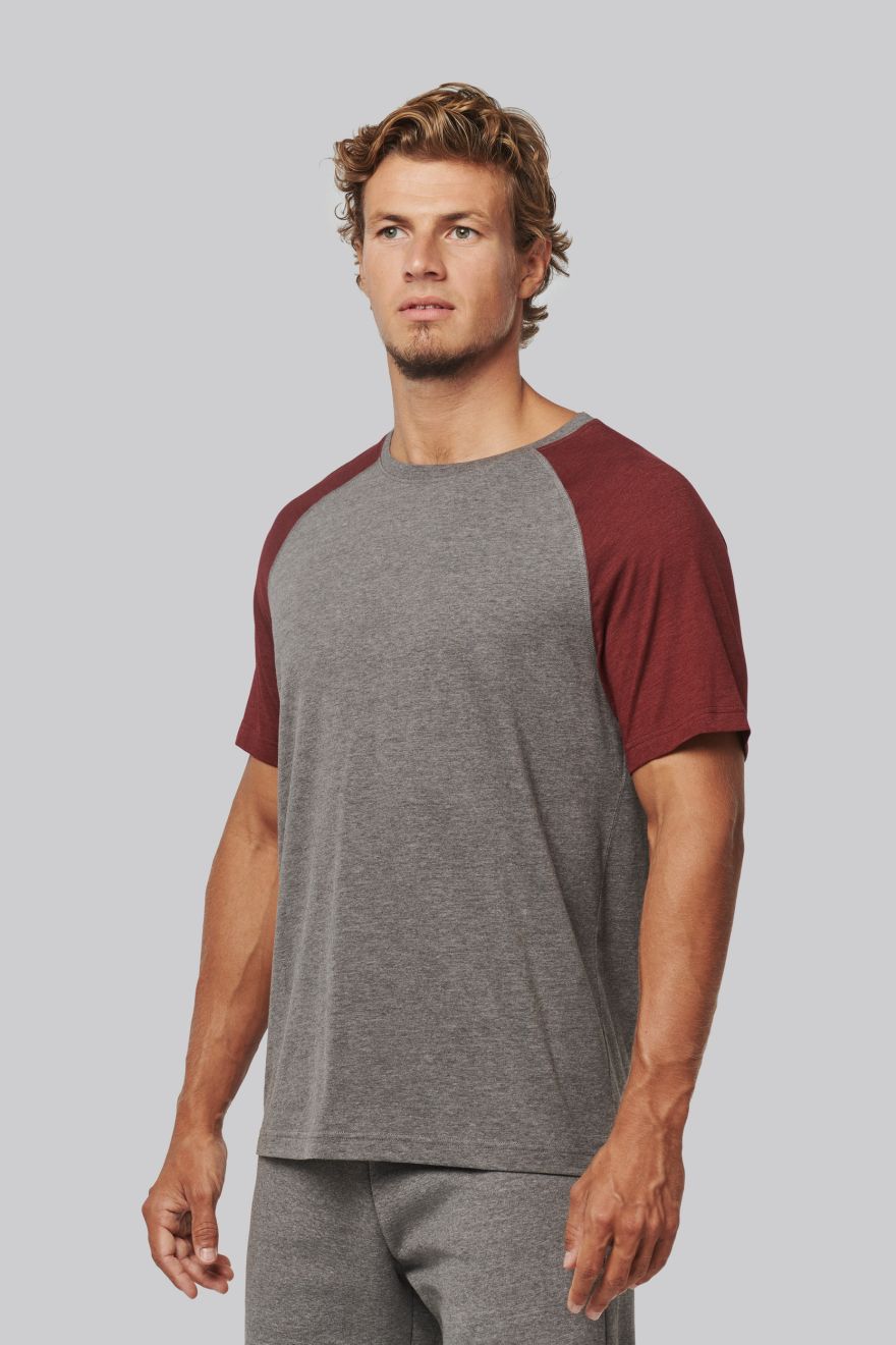 T-shirt Triblend adulto sport bicolore manica corta Maniche corte