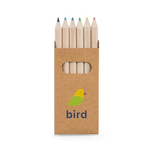 BIRD. Scatola con 6 matite colorate