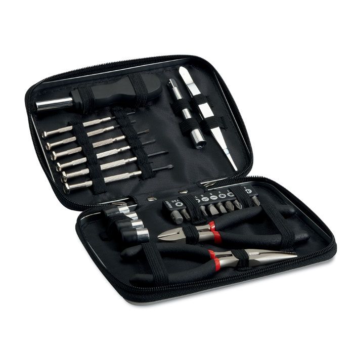 Tool kit set di attrezzi paul in valigetta metallica di alluminio con vista stampata 1
