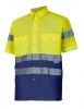 Camicie catarifrangenti velilla vel142 cotone giallo fluo blu navy con logo immagine 1