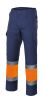 Pantaloni catarifrangenti velilla vel156 cotone blu navy arancione fluo con logo immagine 1