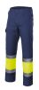 Pantaloni catarifrangenti velilla vel156 cotone blu navy giallo fluo con logo immagine 1