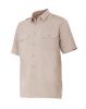 Camicie da lavoro velilla camicia a maniche corte con alamari cotone beige con logo immagine 1