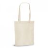 Shopper macy tessuto non tessuto beige con logo immagine 1