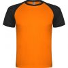 Magliette sportive roly indianapolis kids poliestere arancione fluo nero stampato immagine 1