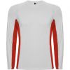 Magliette sportive roly shanghai ls poliestere bianco rosso da personalizzare immagine 1