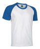 T-shirt a maniche corte valento caiman in cotone bianco blu royal con logo vista 1