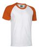 T-shirt a maniche corte valento caiman in cotone bianco arancio con logo vista 1
