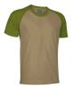 T-shirt a maniche corte valento caiman in cotone kamel olive con logo view 1