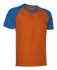 T-shirt a maniche corte valento caiman in cotone blu royal arancione con logo vista 1