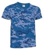 T-shirt manica corta valento soldier pixelata blu con stampa view 1
